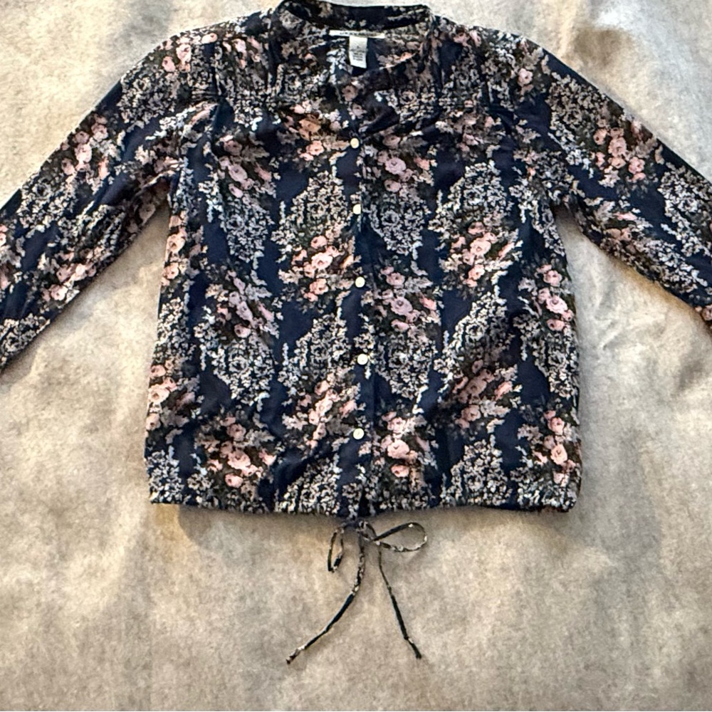Lucky Brand Navy Floral Blouse